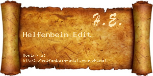 Helfenbein Edit névjegykártya
